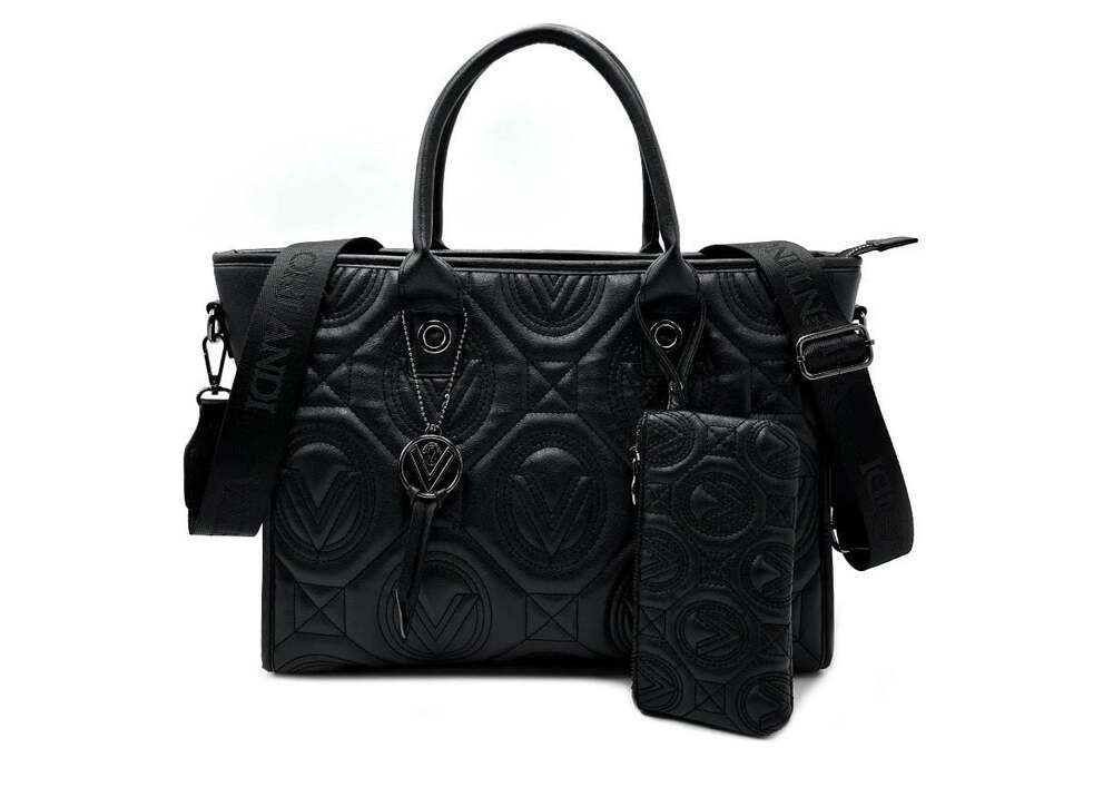 Valentino Orlandi Quilted Logo Tote Bag with Matching Pouch - Picture 7 of 8